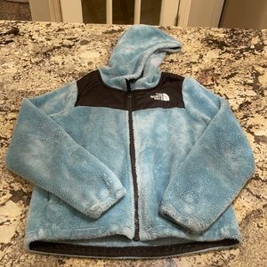 Girls North Face Fleece baby blue small or 7/8